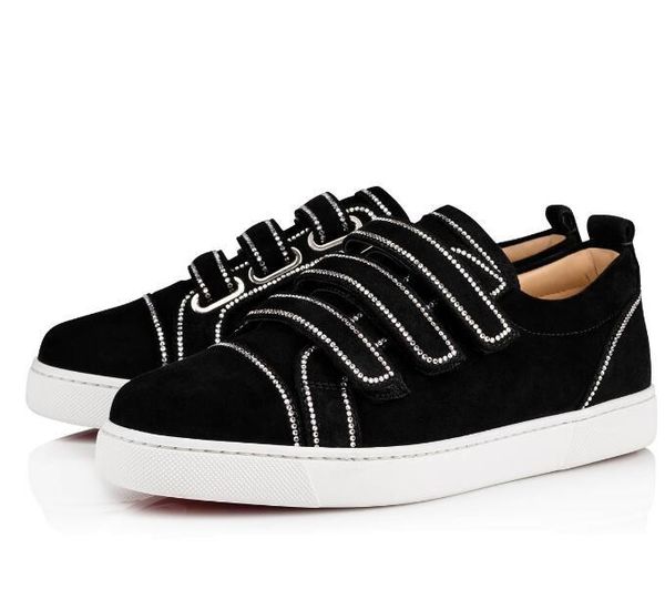 three velcro & strass & suede kiddo bordo donna sneaker new brand men,women casual luxurious red bottom shoes leisure dress party wedding, Black
three velcro & strass & suede kiddo bordo donna sneaker new brand men,women casual luxurious red bottom shoes leisure dress party wedding, Black