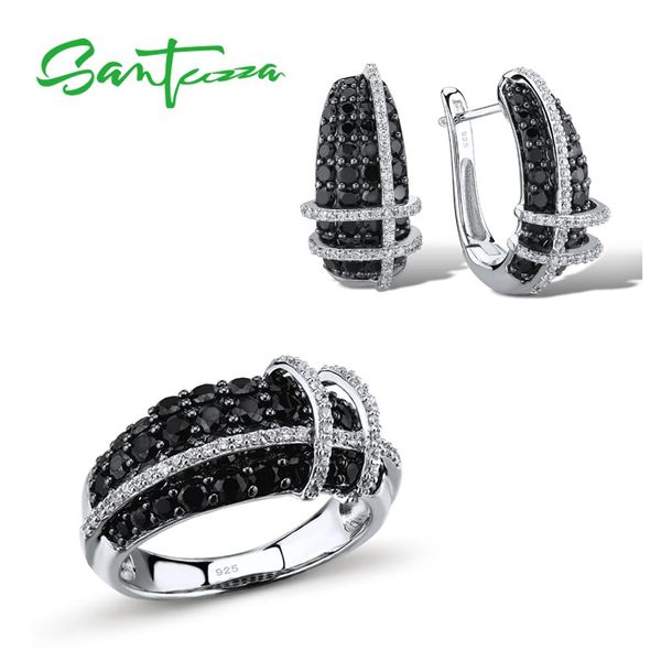 santuzza jewelry sets for women nature stone black spinels white cz stones ring earrings set 925 sterling silver fashion jewelry
santuzza jewelry sets for women nature stone black spinels white cz stones ring earrings set 925 sterling silver fashion jewelry