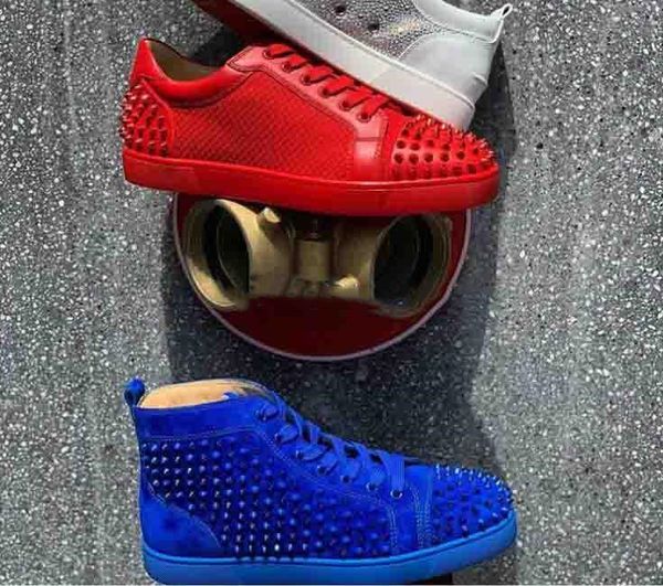 2019 новый стиль сращивания цвета заклепки синий suede шипастое красный bottom homme мужчины кроссовки high top шнуровке skate младшие натур, Black
2019 новый стиль сращивания цвета заклепки синий suede шипастое красный bottom homme мужчины кроссовки high top шнуровке skate младшие натур, Black