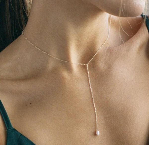 double fair minimalist choker for women imitation pearl concise irregularity thin necklace gold-color fashion jewelry kan140, Silver
double fair minimalist choker for women imitation pearl concise irregularity thin necklace gold-color fashion jewelry kan140, Silver