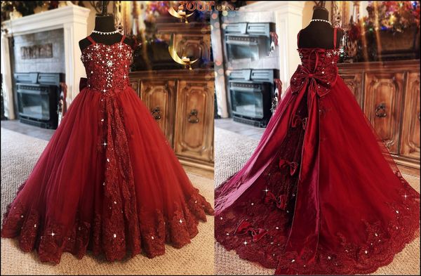 red flower girls dresses sleeveless crystal appliques lace up tulle pageant dresses floor length girls party gowns, White;blue
red flower girls dresses sleeveless crystal appliques lace up tulle pageant dresses floor length girls party gowns, White;blue