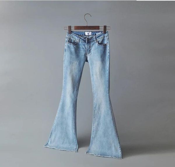 2018 spring and autumn women's new high waist raw trousers stretch slim fashion trumpet jeans woman female wide leg pants, Blue
2018 spring and autumn women's new high waist raw trousers stretch slim fashion trumpet jeans woman female wide leg pants, Blue