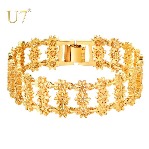 u7 trendy bangle s &bracelet for women exquisite gift hollow flower pattern bangle made of soft copper gold color 19cm h1087, Black
u7 trendy bangle s &bracelet for women exquisite gift hollow flower pattern bangle made of soft copper gold color 19cm h1087, Black