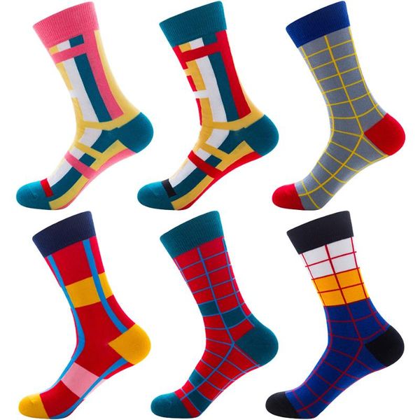 men's socks 1 pair colorful combed cotton rhombus polygon pattern long tube happy men novelty skateboard crew casual crazy, Black
men's socks 1 pair colorful combed cotton rhombus polygon pattern long tube happy men novelty skateboard crew casual crazy, Black