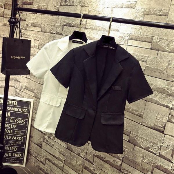 women's suits & blazers 2021 summer korean blazer the jacket female occupation slim was thin short-sleeved plus size casual solid color, White;black
women's suits & blazers 2021 summer korean blazer the jacket female occupation slim was thin short-sleeved plus size casual solid color, White;black