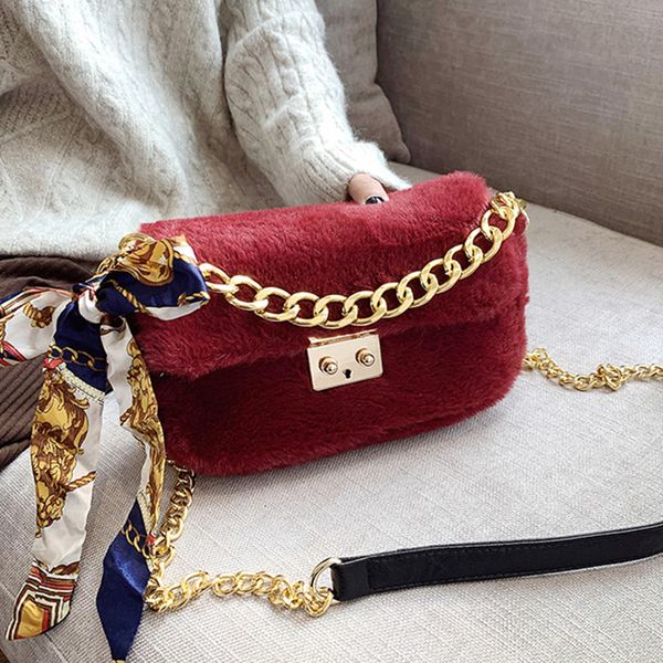 2019 women fashion ribbon decorative shoulder bag plush leather handbag designer chain solid color crossbody bags
2019 women fashion ribbon decorative shoulder bag plush leather handbag designer chain solid color crossbody bags