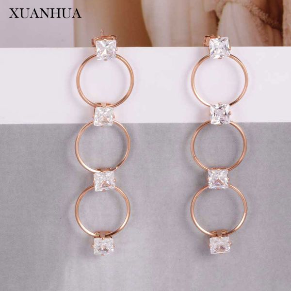 xuanhua rose gold ring long earrings for women stainless steel jewelry woman drop earrings fashion jewelry accessories, Silver
xuanhua rose gold ring long earrings for women stainless steel jewelry woman drop earrings fashion jewelry accessories, Silver