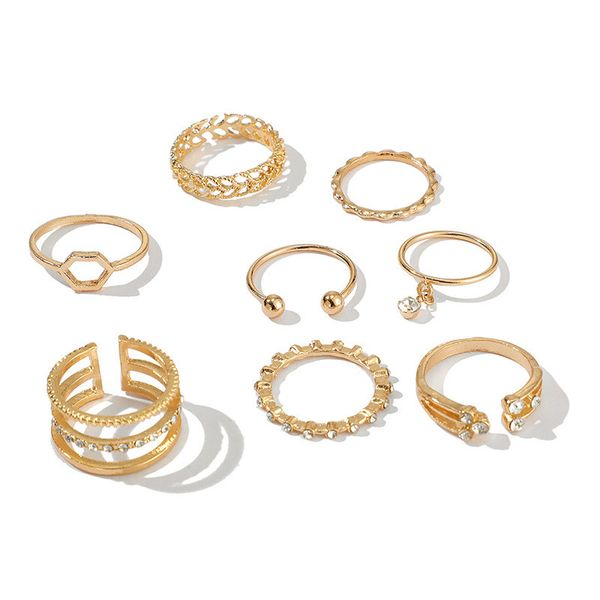 women ring sets fashion vintage gold open adjustable ring bohemian punk cz zircon crystal geometric rings 8pcs/set, Silver
women ring sets fashion vintage gold open adjustable ring bohemian punk cz zircon crystal geometric rings 8pcs/set, Silver