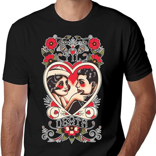 shut up till death couples old school tattoo collection cool phrases men's t shirt print t shirt man short, White;black
shut up till death couples old school tattoo collection cool phrases men's t shirt print t shirt man short, White;black