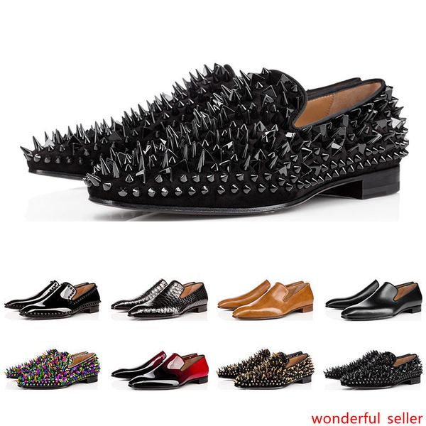 fashion designer mens shoes loafers black red spike patent leather slip on dress wedding flats bottoms shoe for business party size 39-47
fashion designer mens shoes loafers black red spike patent leather slip on dress wedding flats bottoms shoe for business party size 39-47