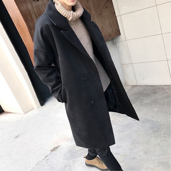 winter new wool coat men warm fashion solid color long jacket casual loose overcoat man streetwear male clothes outwear, Black
winter new wool coat men warm fashion solid color long jacket casual loose overcoat man streetwear male clothes outwear, Black
