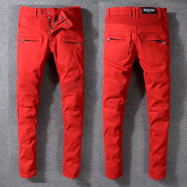 mens jeans designer ripped man hip hop jeans denim straight biker trousers red motorcycle jeans new, Blue
mens jeans designer ripped man hip hop jeans denim straight biker trousers red motorcycle jeans new, Blue