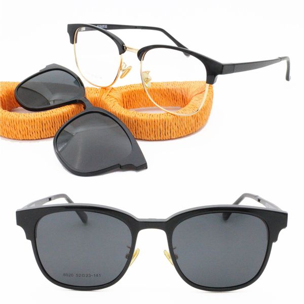 metal conbined with tr90 square shape optical glasses frame with clip on polarized sunglasses lenses dual function eyeglasses, Black
metal conbined with tr90 square shape optical glasses frame with clip on polarized sunglasses lenses dual function eyeglasses, Black