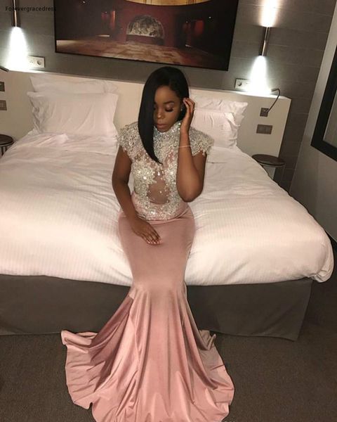 2019 pink mermaid prom dress bling bling high neck long formal holidays wear graduation evening party gown plus size, White;black
2019 pink mermaid prom dress bling bling high neck long formal holidays wear graduation evening party gown plus size, White;black