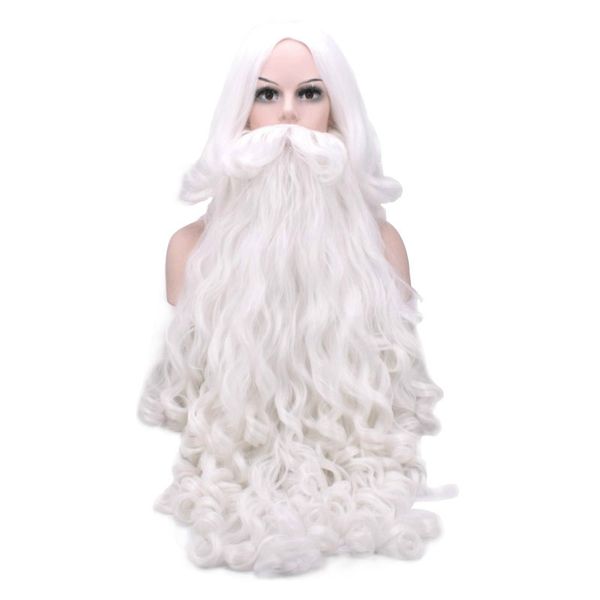 santa claus long wavy wig beard set white fancy high temperature synthetic fiber cosplay wigs, Black
santa claus long wavy wig beard set white fancy high temperature synthetic fiber cosplay wigs, Black