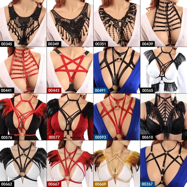 lace harness bra women cut out tassel soft feather cage hollow pentagram lingerie punk gothic party costume, Black;white
lace harness bra women cut out tassel soft feather cage hollow pentagram lingerie punk gothic party costume, Black;white
