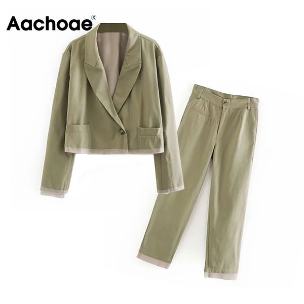 aachoae casual patchwork 2 piece blazer set women long sleeve fashion short +loose straight long length pants lady 2020, White;black
aachoae casual patchwork 2 piece blazer set women long sleeve fashion short +loose straight long length pants lady 2020, White;black