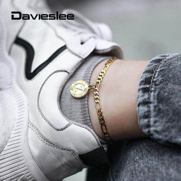 new gold color initial letter bracelet round pendant charm 5mm stainless steel figaro link chain anklet bracelet for women lka11, Red;blue
new gold color initial letter bracelet round pendant charm 5mm stainless steel figaro link chain anklet bracelet for women lka11, Red;blue