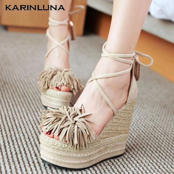 karin new trendy straw platform high heels fringes shoelaces wedges summer woman shoes sandals, Black
karin new trendy straw platform high heels fringes shoelaces wedges summer woman shoes sandals, Black