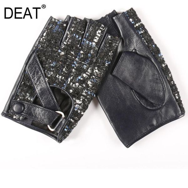 deat 2019 fashion new casual sequin leather gloves half finger trendy autumn women all-mathch be493, Blue;gray
deat 2019 fashion new casual sequin leather gloves half finger trendy autumn women all-mathch be493, Blue;gray