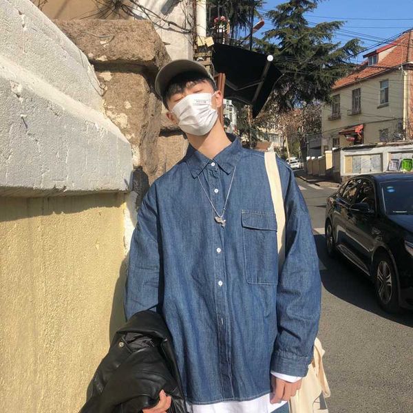 2020 spring and autumn new youth popular solid color loose denim long sleeve shirt fashion casual wild black / blue -xl, White;black
2020 spring and autumn new youth popular solid color loose denim long sleeve shirt fashion casual wild black / blue -xl, White;black