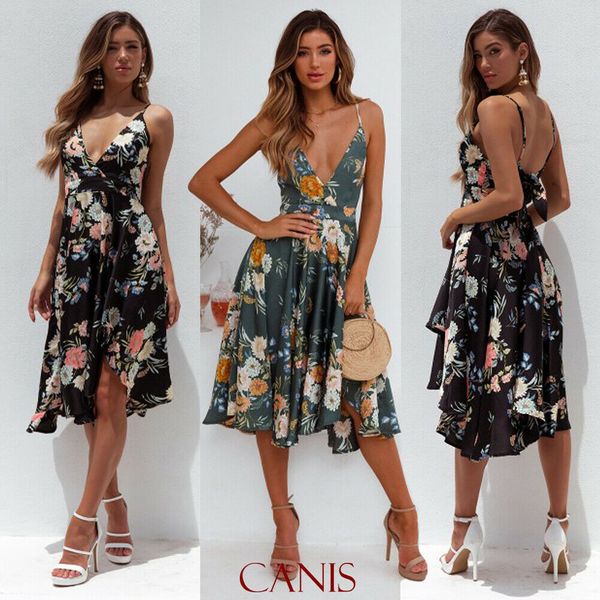 new women summer floral casual sleeveless dress evening party beach short midi dresses v neck print sundress holiday dress, Black;gray
new women summer floral casual sleeveless dress evening party beach short midi dresses v neck print sundress holiday dress, Black;gray