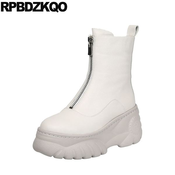 front zipper ankle beige boots designer shoes women luxury 2019 genuine leather flatform wedge high heel platform muffin quality, Black
front zipper ankle beige boots designer shoes women luxury 2019 genuine leather flatform wedge high heel platform muffin quality, Black