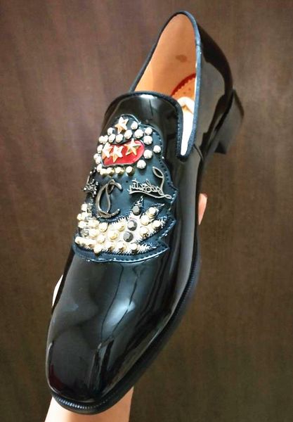 new fashion men spiked red bottom shoes loafers party wedding shoes designer black patent leather suede with tassels studded dress shoes c01
new fashion men spiked red bottom shoes loafers party wedding shoes designer black patent leather suede with tassels studded dress shoes c01