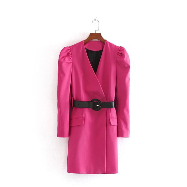 chic women suit dress autumn 2019 new fashion belt pink color feminino vestidos modern lady popular puff sleeve dresses, Black;gray
chic women suit dress autumn 2019 new fashion belt pink color feminino vestidos modern lady popular puff sleeve dresses, Black;gray