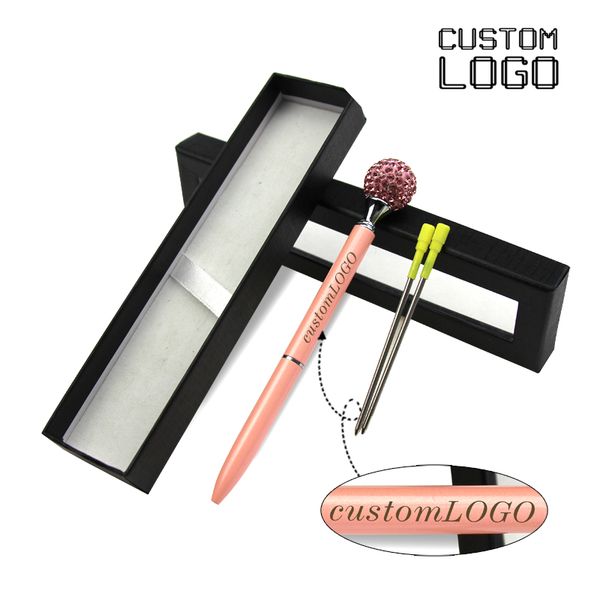 1set customized logo diamond pens students stationery gift ball pens metal rotating pen custom text with pen box, Blue;orange
1set customized logo diamond pens students stationery gift ball pens metal rotating pen custom text with pen box, Blue;orange