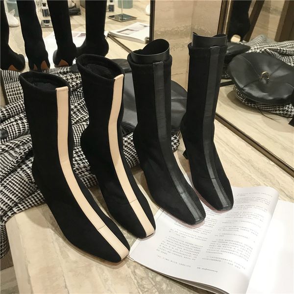 2020 зимняя мода весна женщины flock носок boots высокие каблуки suede stretch ткань ботильоны пряжа упругие партии обувь, Black
2020 зимняя мода весна женщины flock носок boots высокие каблуки suede stretch ткань ботильоны пряжа упругие партии обувь, Black