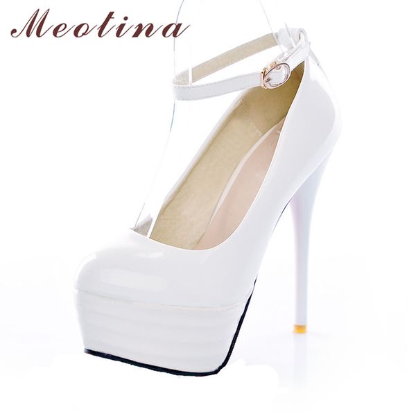 meotina high heels women shoes white bridal shoes ultra high heels night club woman platform heels ladies pumps big size 42, Black 
meotina high heels women shoes white bridal shoes ultra high heels night club woman platform heels ladies pumps big size 42, Black