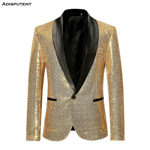 adisputent autumn men's large sizeshining suit one button blazer coat party cocktail sequinl jacket casual dance sequin suit, White;black
adisputent autumn men's large sizeshining suit one button blazer coat party cocktail sequinl jacket casual dance sequin suit, White;black