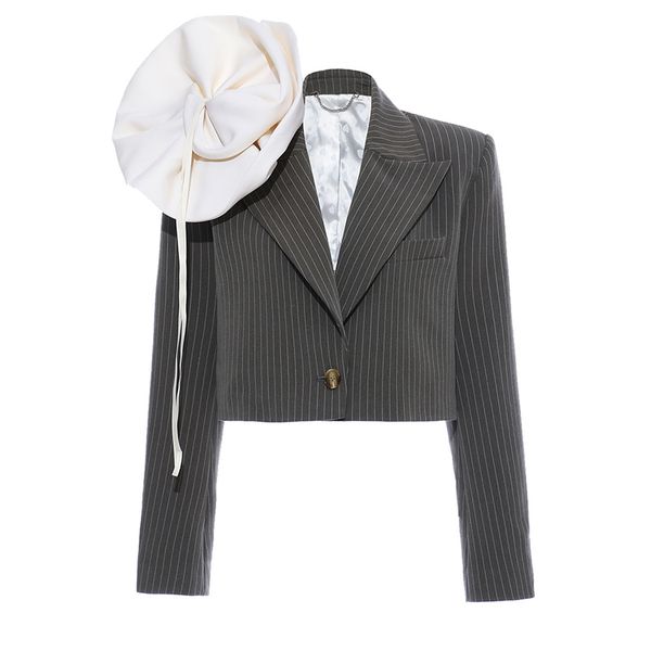 seebeautiful new fashion 2020 spring notched collar long sleeve one button removable flower loose coat single suit women q867, White;black
seebeautiful new fashion 2020 spring notched collar long sleeve one button removable flower loose coat single suit women q867, White;black