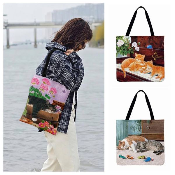 american pastoral painting cat print tote bag for women casual tote outdoor beach bags foldable shopping bag ladies shoulder
american pastoral painting cat print tote bag for women casual tote outdoor beach bags foldable shopping bag ladies shoulder
