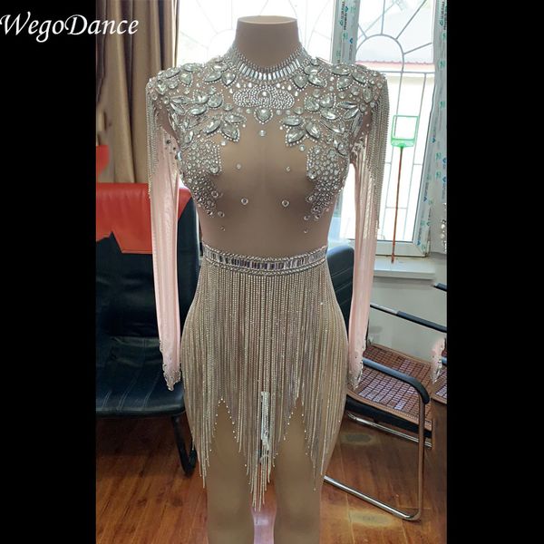 women clothing costumes mesh bodysuit sparkly rhinestones chains fringe club stage costume see through crystal jumpsuit, Black;white
women clothing costumes mesh bodysuit sparkly rhinestones chains fringe club stage costume see through crystal jumpsuit, Black;white