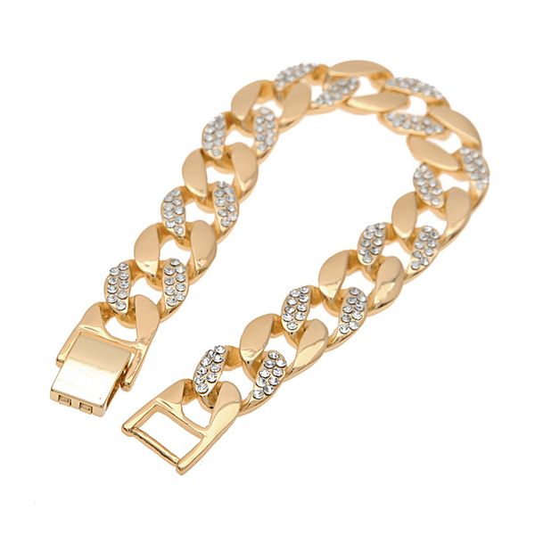 rhinestone paved gold color link chain bracelets for male wristband jewelry hip hop bling men's bracelet, Black
rhinestone paved gold color link chain bracelets for male wristband jewelry hip hop bling men's bracelet, Black