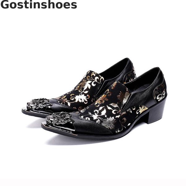 fashion golden embroidered men casual leather shoes genuine leather black pointed metal cap toe dress leisure business oxfords
fashion golden embroidered men casual leather shoes genuine leather black pointed metal cap toe dress leisure business oxfords