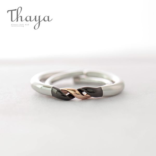 thaya winding design finger ring s925 silver black and rose gold simple couple interlocking rings for women elegant jewelry, Slivery;golden
thaya winding design finger ring s925 silver black and rose gold simple couple interlocking rings for women elegant jewelry, Slivery;golden