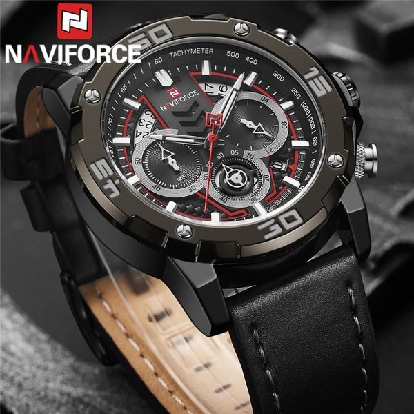 naviforce men watch sport chronograph date man wristwatch black genuine leather quartz male clock 9175, Slivery;brown
naviforce men watch sport chronograph date man wristwatch black genuine leather quartz male clock 9175, Slivery;brown