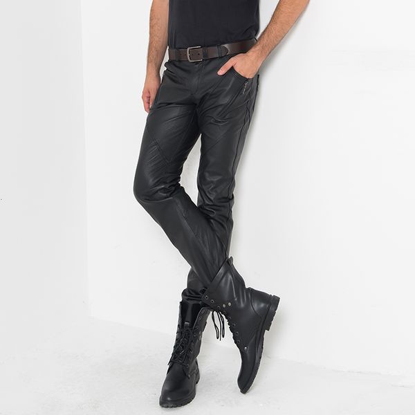 men's pants real leather full length men streetwear high street casual motor slim skinny trousers classic punk style fashion calca man, Black
men's pants real leather full length men streetwear high street casual motor slim skinny trousers classic punk style fashion calca man, Black