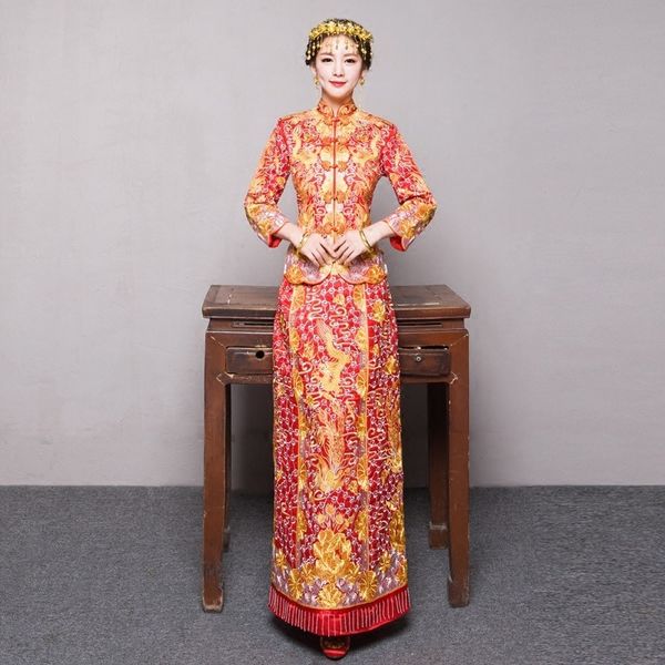 китайская традиционная вышивка платье qipao красный невесты vintage wedding cheongsam восточные бальные платья мантия chinoise dragon long, Red
китайская традиционная вышивка платье qipao красный невесты vintage wedding cheongsam восточные бальные платья мантия chinoise dragon long, Red