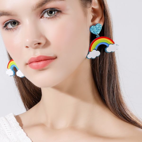 south korean style rainbow cloud drop earrings for women girl personality acrylic weather colorful rainbow earrings jewelry, Silver
south korean style rainbow cloud drop earrings for women girl personality acrylic weather colorful rainbow earrings jewelry, Silver