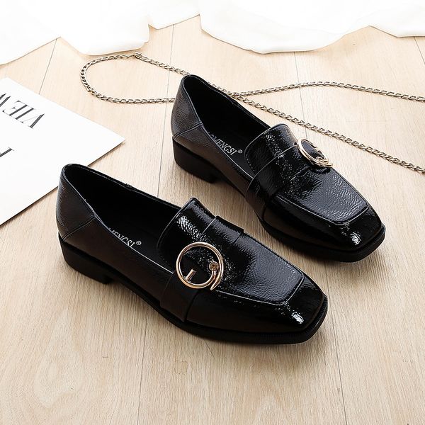new style loafers women's british-style black work leather shoes belt buckle flat keel thin shoes large size
new style loafers women's british-style black work leather shoes belt buckle flat keel thin shoes large size