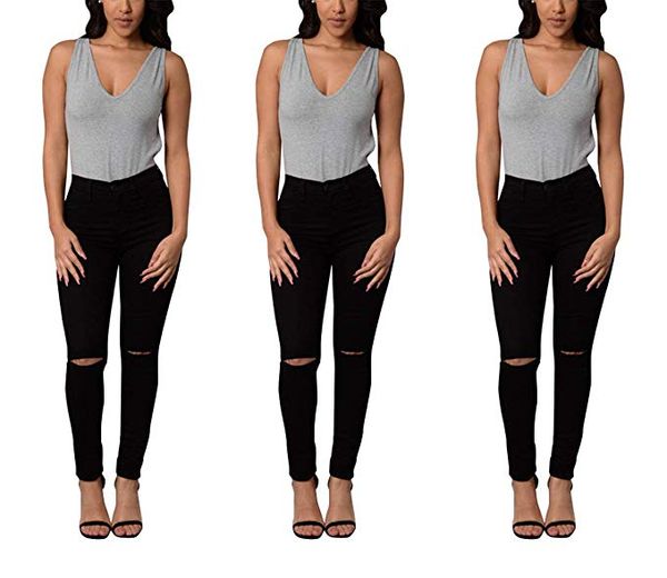 black white jeans for women knee hole design skinny pants fashion slim fit solid jeans for spring autumn, Blue
black white jeans for women knee hole design skinny pants fashion slim fit solid jeans for spring autumn, Blue