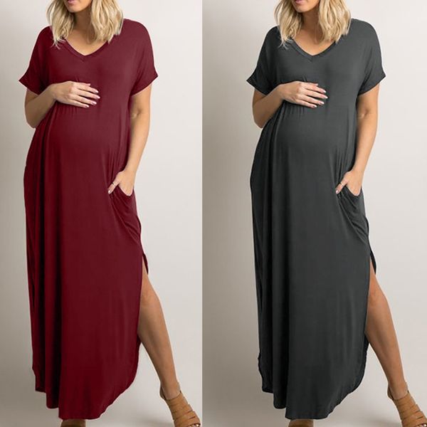 2019 new pregnancy long dress women mother short sleeve v-neck solid dresses robe grossesse premama summer casual dresses, Black;pink
2019 new pregnancy long dress women mother short sleeve v-neck solid dresses robe grossesse premama summer casual dresses, Black;pink
