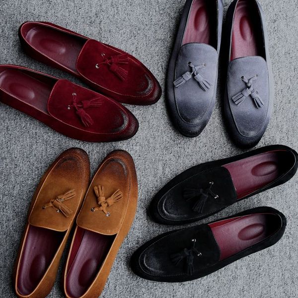 designer casual shoes genuine leather cow suede tassel men loafers italian brand slip on dress shoes oxfords shoes for men, Black
designer casual shoes genuine leather cow suede tassel men loafers italian brand slip on dress shoes oxfords shoes for men, Black