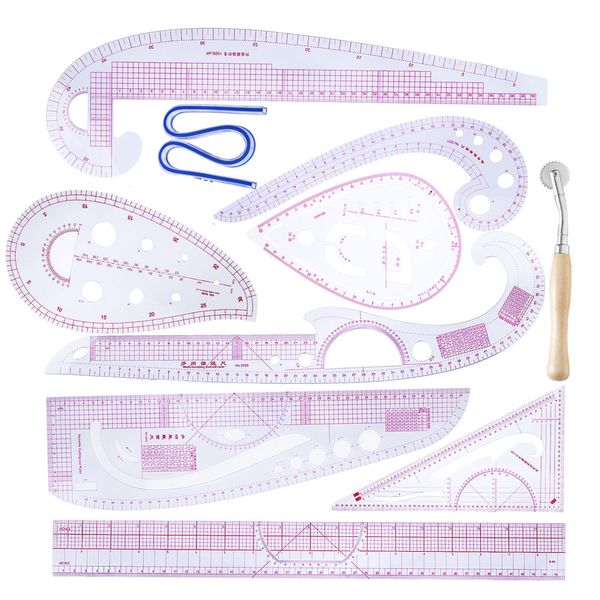 10pcs ruler tailor measuring kit clear sewing drawing ruler yardstick sleeve arm french curve set cutting paddle wheel, Black
10pcs ruler tailor measuring kit clear sewing drawing ruler yardstick sleeve arm french curve set cutting paddle wheel, Black