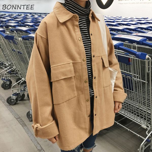 jackets women single breasted pockets leisure daily loose harajuku solid simple all-match korean style jacket womens soft trendy, Black;brown
jackets women single breasted pockets leisure daily loose harajuku solid simple all-match korean style jacket womens soft trendy, Black;brown