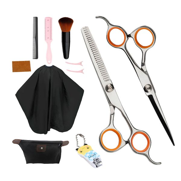 6" hairdressing scissors hair cutting capes cloth thinning shears kit orange
6" hairdressing scissors hair cutting capes cloth thinning shears kit orange